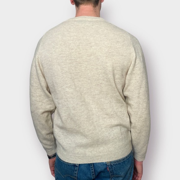 Preswick & Moore Heathered Light‎ Tan Wool Sweater - Picture 5 of 5